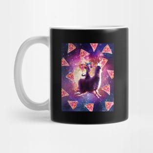 Thug Space Cat On Llama Unicorn - Pizza Mug